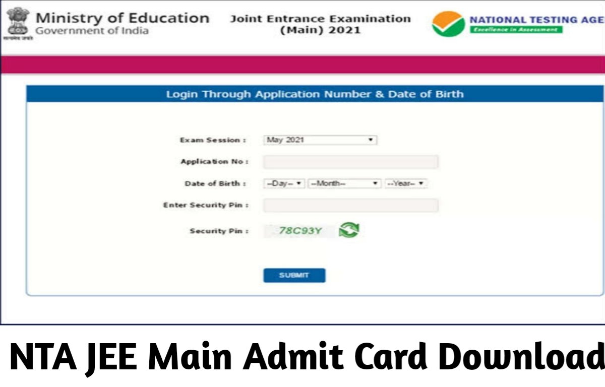 NTA JEE Main Admit Card 2022