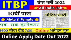 ITBP Sub Inspector SI Overseer Recruitment 2022