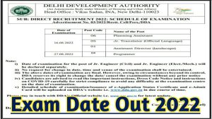 DDA Recruitment Exam Date Out 2022