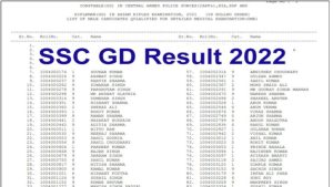 SSC GD Physical Result 2022