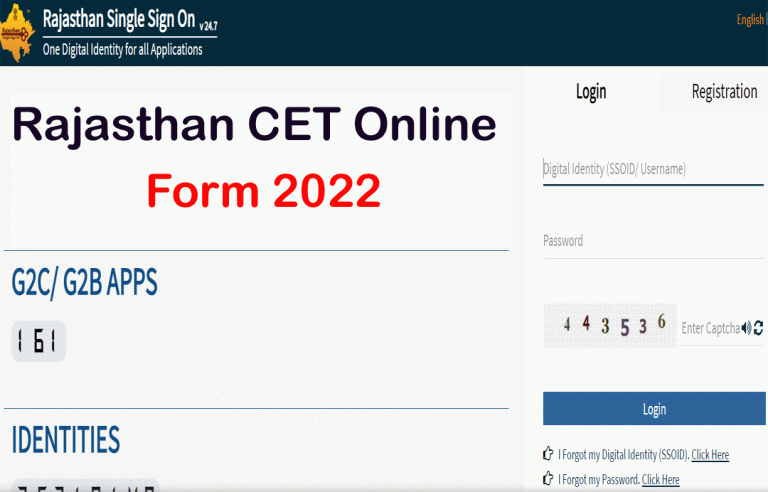 Rajasthan RSMSSB CET Online Form 2022
