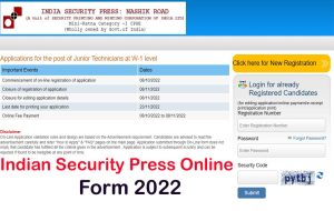Indian Security Press Online Form 2022