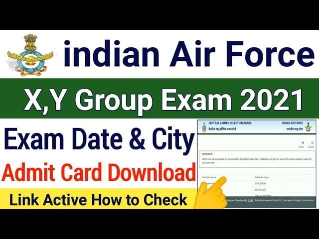 Indian Airforce Group X Y Admit Card 2021