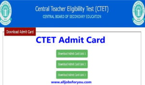 CTET December Exam Admit Card 2021-22