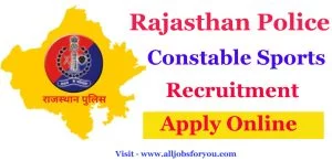 Rajasthan Police Constable Sports Recruitment 2022
