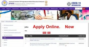 JIPMER Group B & C Online Form 2022 JIPMER Group B & C Recruitment 2022