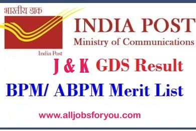 Jammu & Kashmir GDS Result 2022