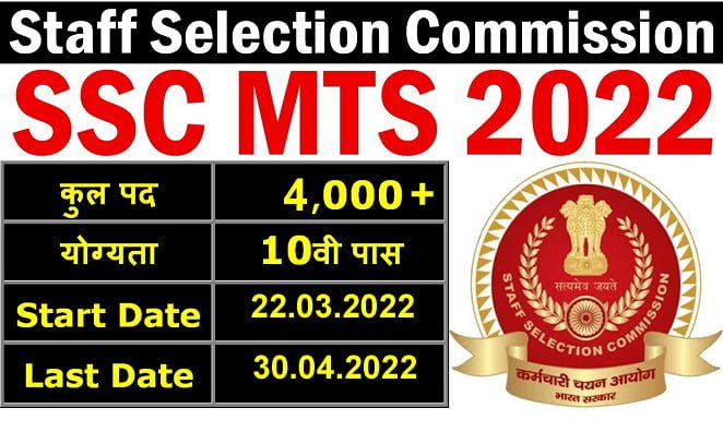 SSC MTS Online Form 2022