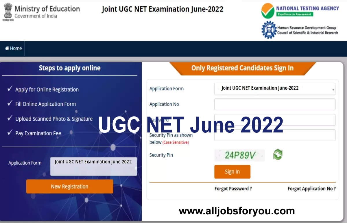 UGC NET 2022 Application Form