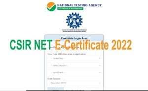 CSIR UGC NET 2022 Certificate Download 2022