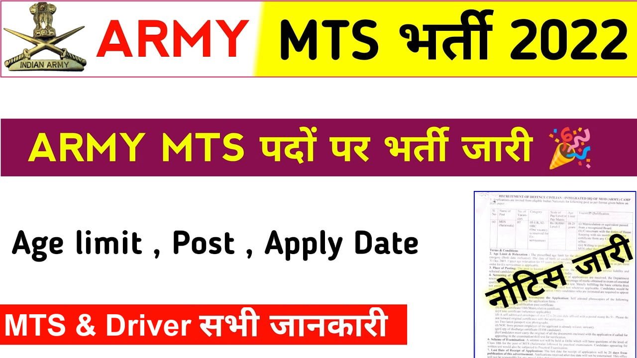 Indian Army MTS Driver Recruitment 2022