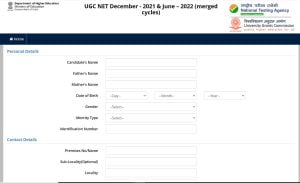 NTA UGC NET 2022 Online Form