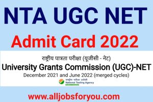 NTA UGC NET 2022 Admit Card