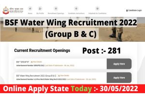 BSF Water Wing Online Form 2022