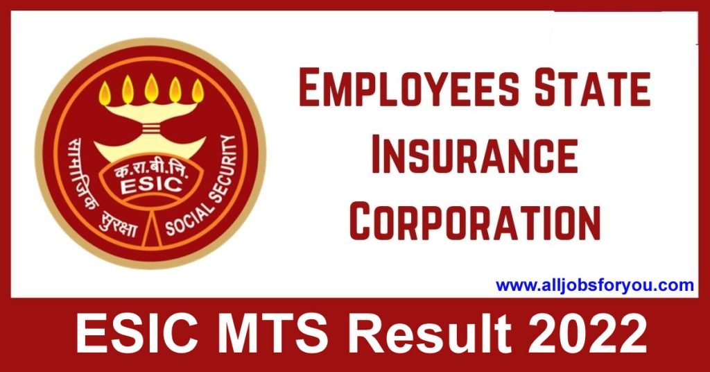 ESIC MTS Result Date 2022