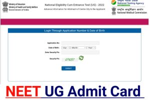 NEET UG Admit Card Date 2022