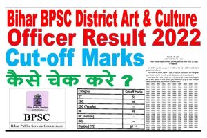 BPSC District Art And Culture Officer Result 2022