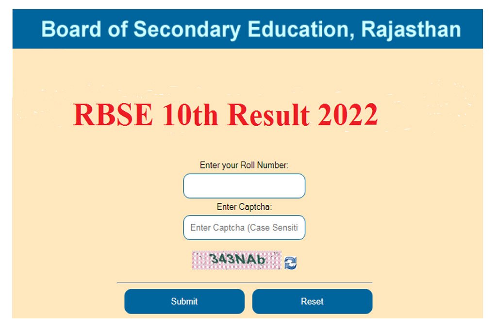 RBSE Rajasthan Board 10th Result 2022 Date out, Class 10th Result