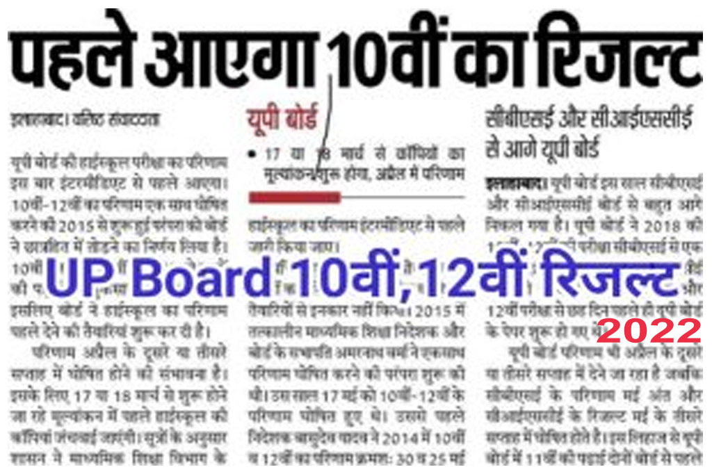 UP Board 10th 12th Result 2022 Update