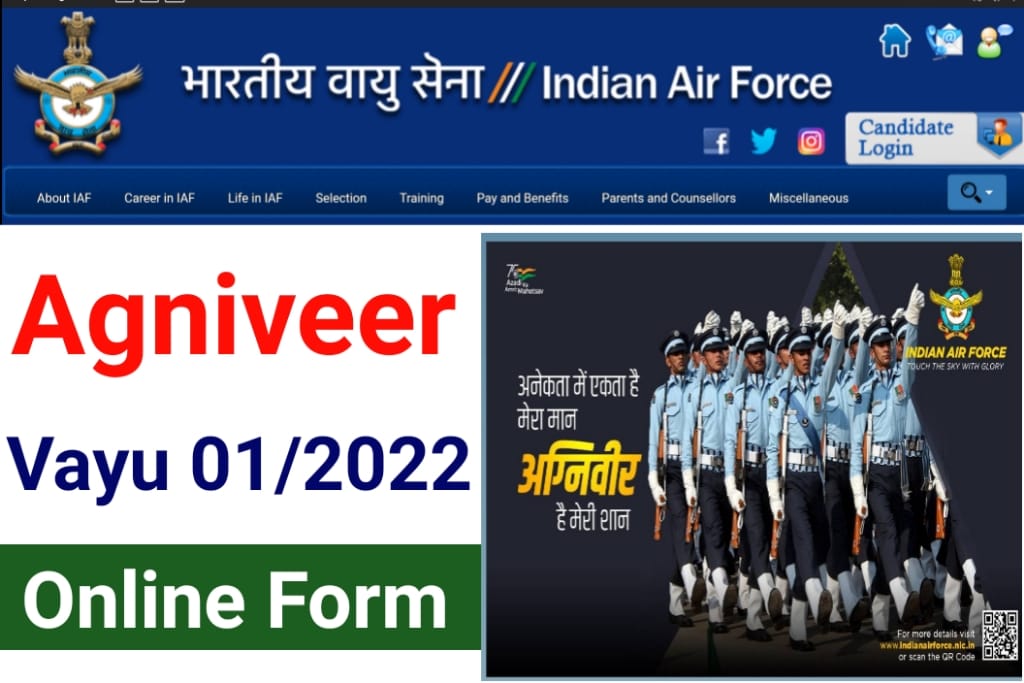 antiguo Europa sin embargo Indian Air Force Agniveer Recruitment 2022 Agniveervayu Intake 01/2022  Apply Online Form TOD Agneepath - All Jobs For You