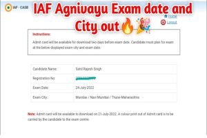 Air Force Agniveer Exam City Check 2022
