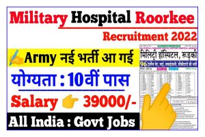 Army HQ Central Command Military Hospital Roorkee Recruitment 2022