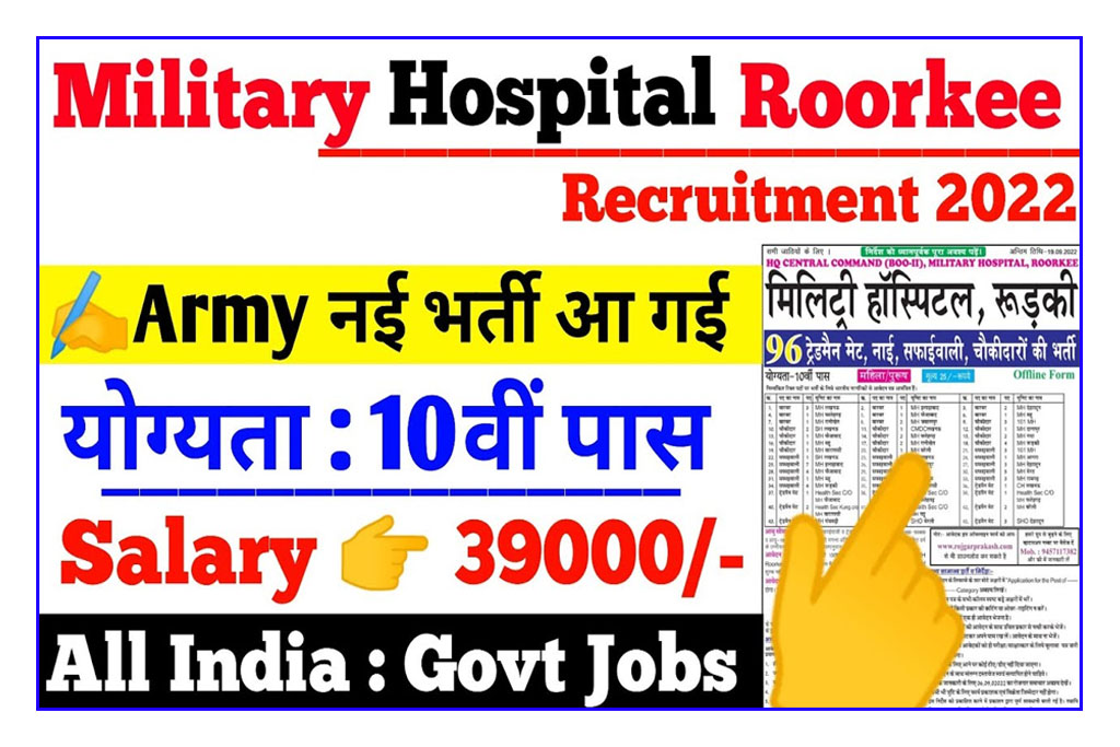 Army HQ Central Command Military Hospital Roorkee Recruitment 2022