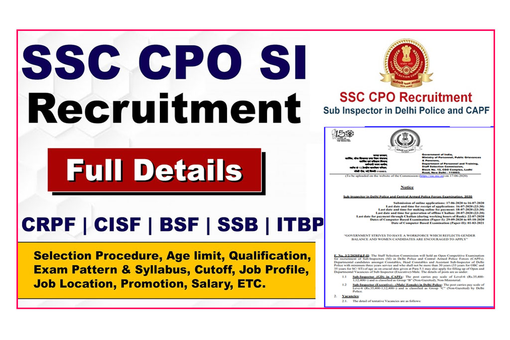 SSC CPO Online Form 2022