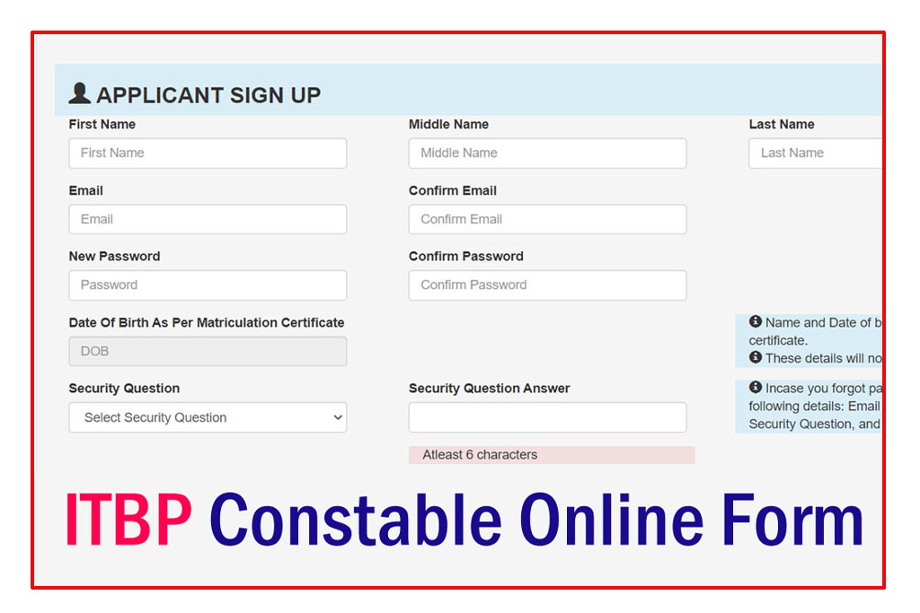 ITBP Constable Pioneer Online Form 2022