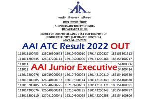 AAI Junior Executive ATC Result 2022