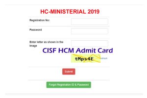 CISF HCM Admit Card 2022