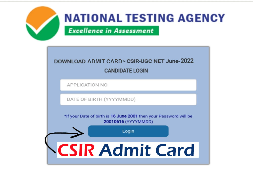 CSIR UGC NET Admit Card Download 2022