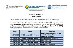 CSIR UGC NET Exam Date Admit Card 2022
