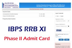 IBPS RRB Office Assistant Phase 2 Admit Card 2022