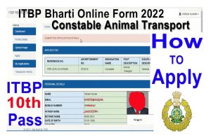 ITBP Constable Animal Transport Online Form 2022 Last Date,  .in - All Jobs For You
