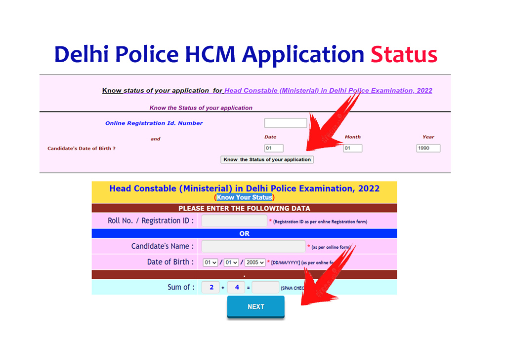 Delhi Police Head Constable Application Status Exam City 2022