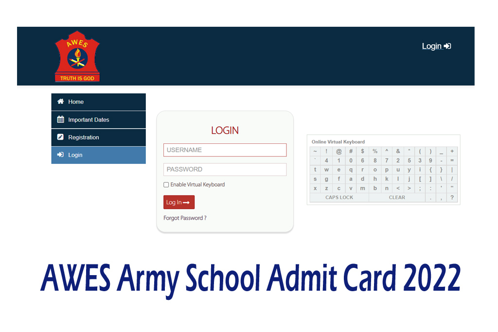 AWES Army School Admit Card 2022