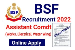BSF Assistant Commandant Recruitment 2022 