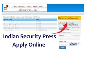 Indian Security Press Online Form 2022