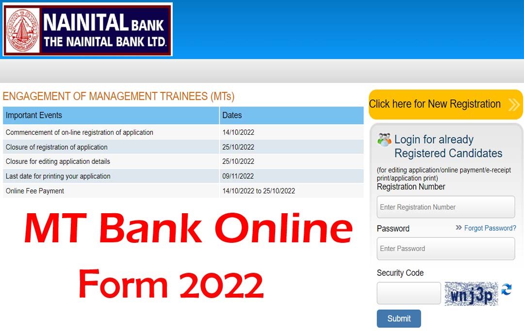 Nainital Management Trainee Bank Online Form 2022