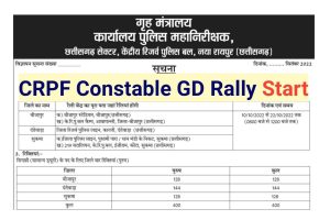 CRPF Constable GD Rally Start 2022