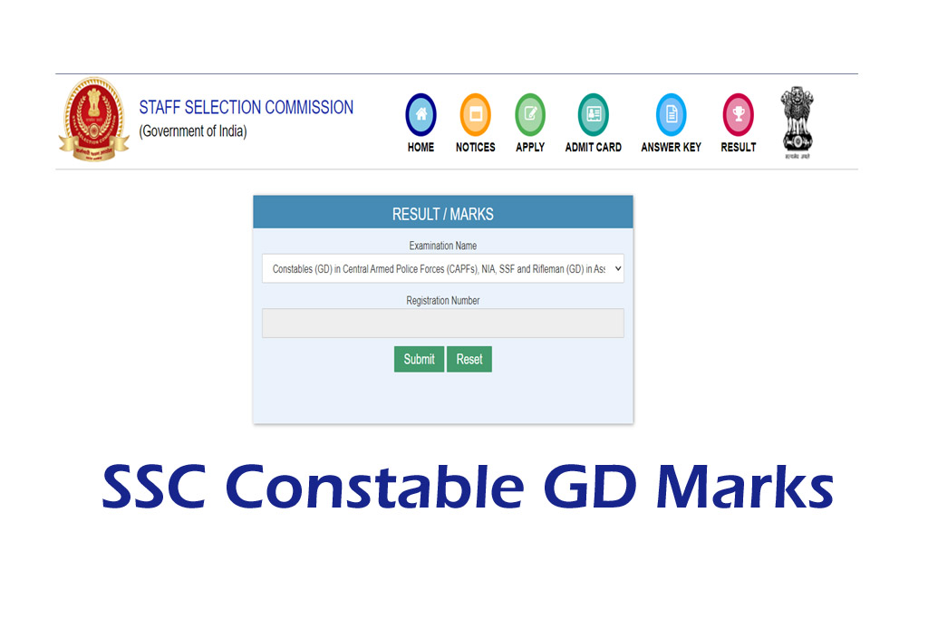 SSC Constable GD Marks 2022