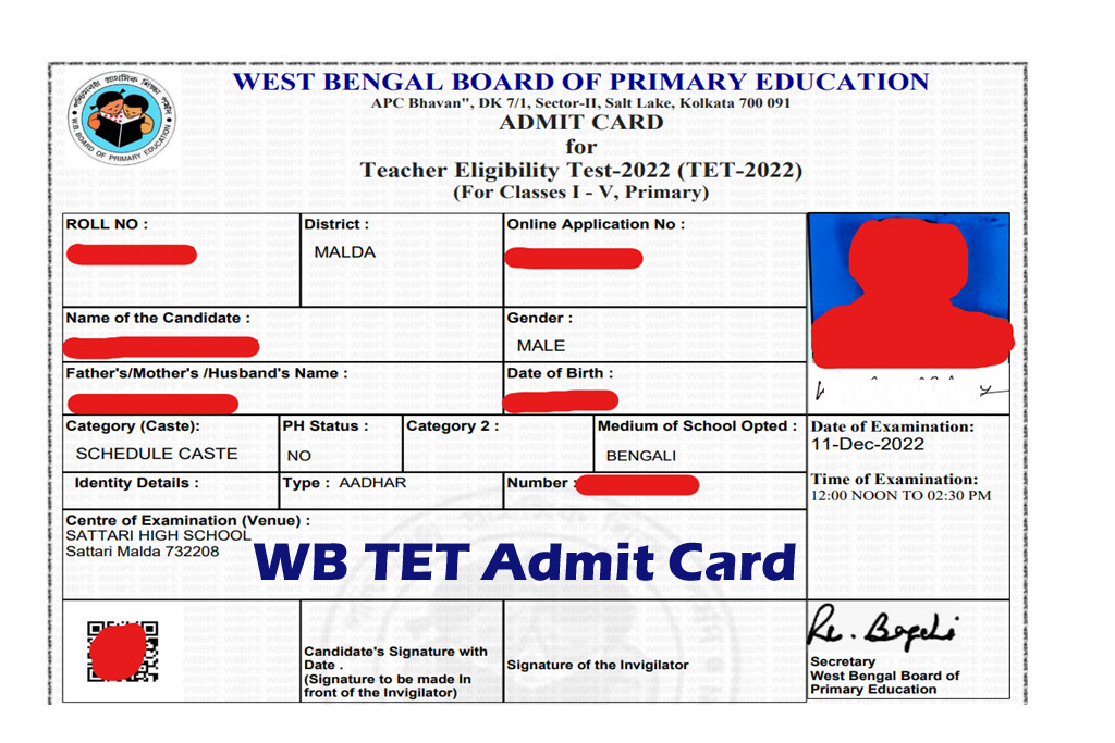 WB TET Admit Card 2022 OUT