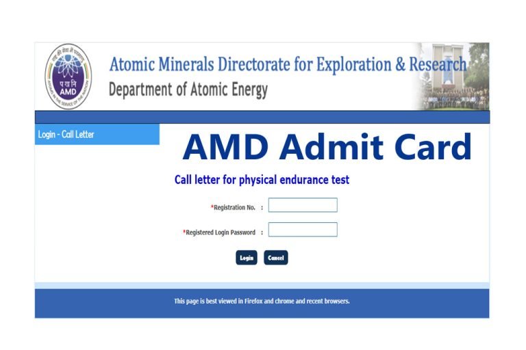 AMD Admit Card 2022 Download for Physical Test PET of ASO and Security ...