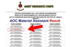 AOC Material Assistant Result 2023