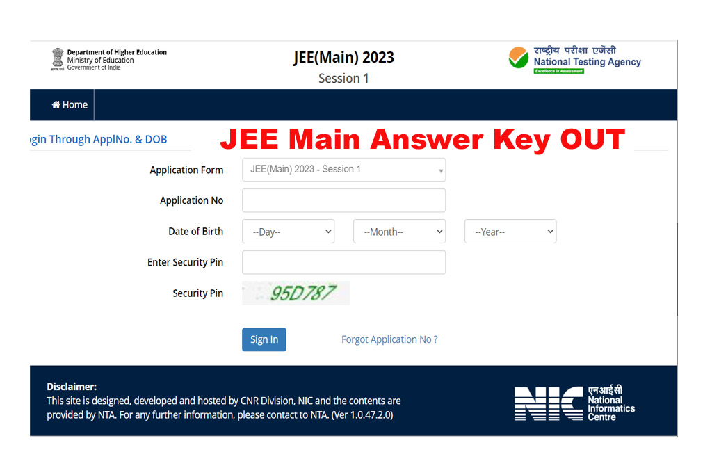 JEE Main Answer Key 2023 Session 1
