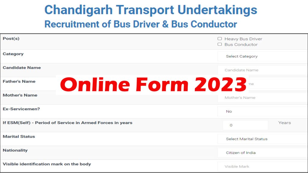 Chandigarh Conductor CTU Online Form 2023