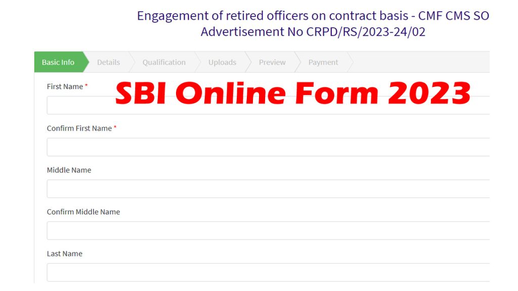 SBI Supervisor Online Form 2023