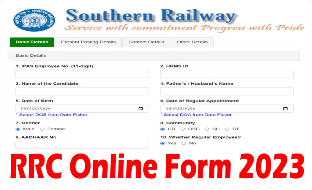 RRC Stenographer Online Form 2023 