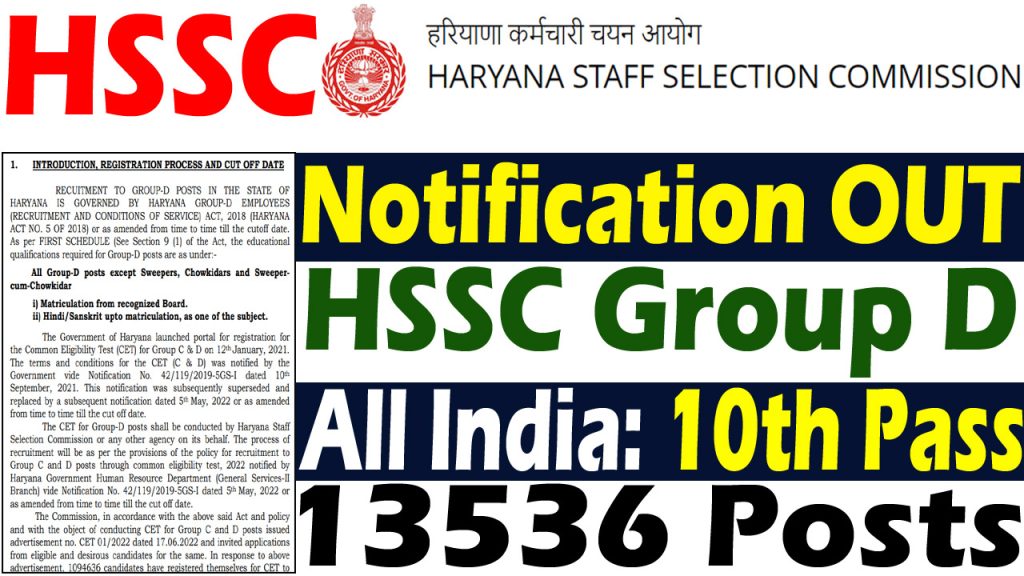 CET Haryana Group D Recruitment 2023